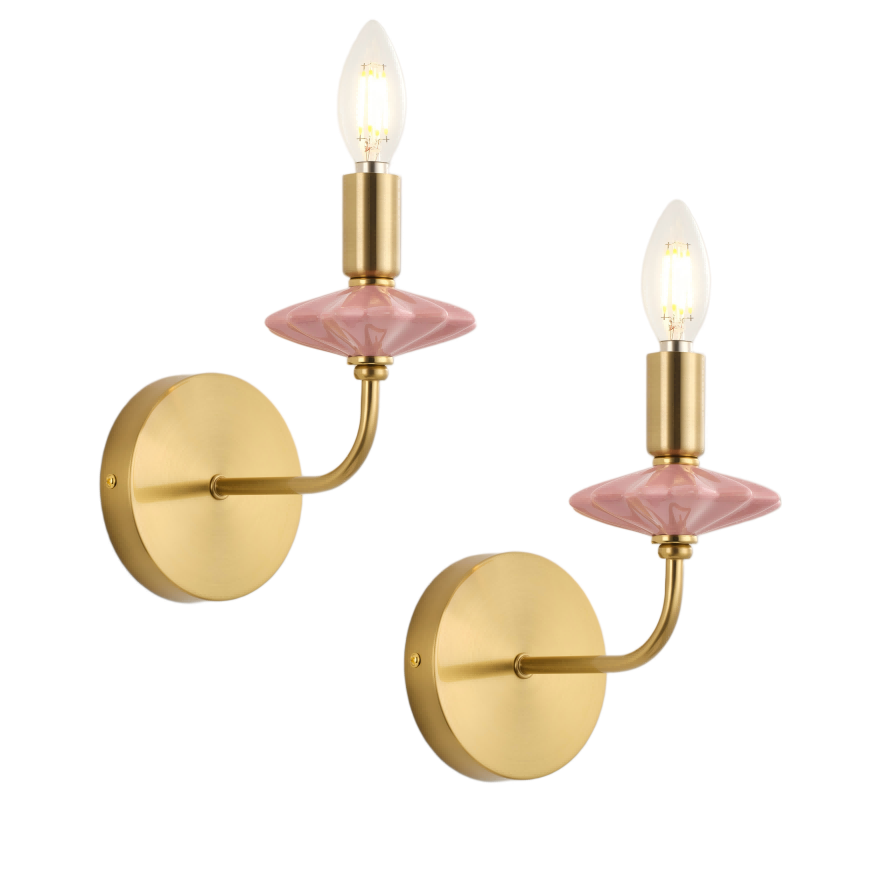 गुलाबी सिरेमिक मेणबत्ती भिंत दिवा